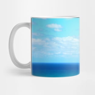 Heavenly view of the Adriatic Sea in Ortona with intensifying color and a boat Mug